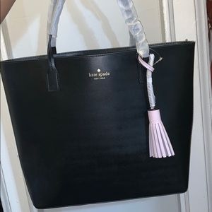 Kate Spade Karla Tassel Black Leather Tote
